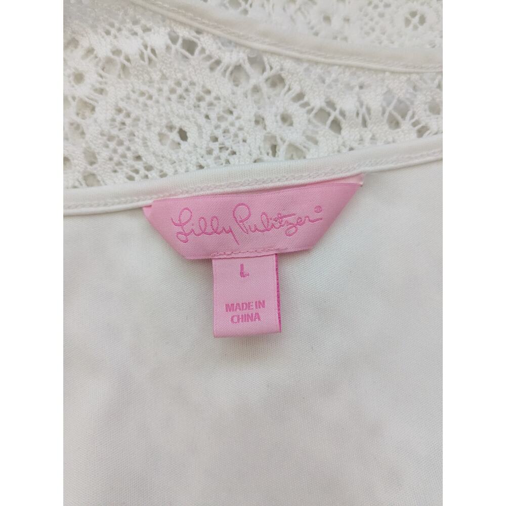 Lilly Pulitzer Sz L TOPANGA Resort White Lace Dress - Picture 5 of 7